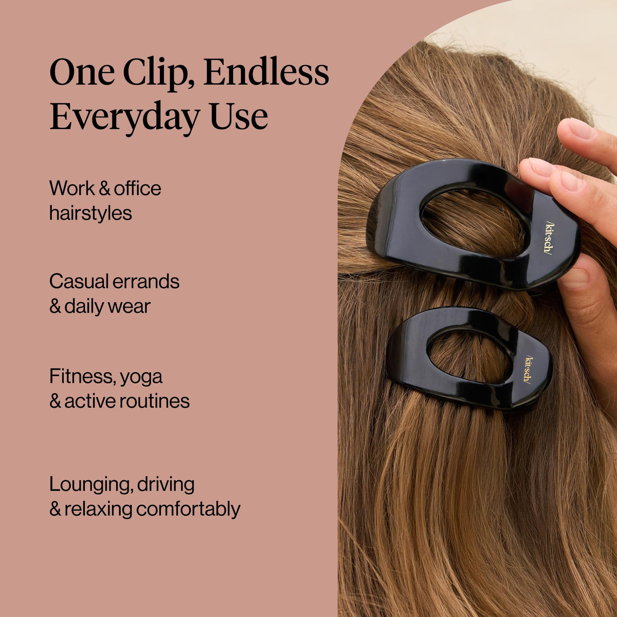 Kitsch Medium Flat Claw Clip in a stylish setting