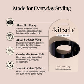 Kitsch Medium Flat Claw Clip in use with hair styled up