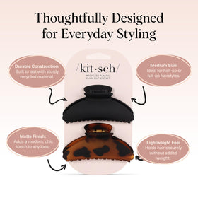 Kitsch Medium Hair Clip in a stylish updo
