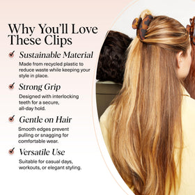 Kitsch Medium Hair Clip on a messy bun hairstyle
