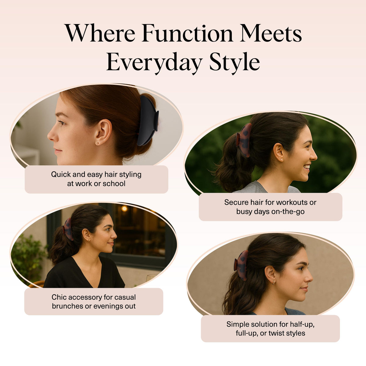 Kitsch Medium Hair Clip with matte finish close-up