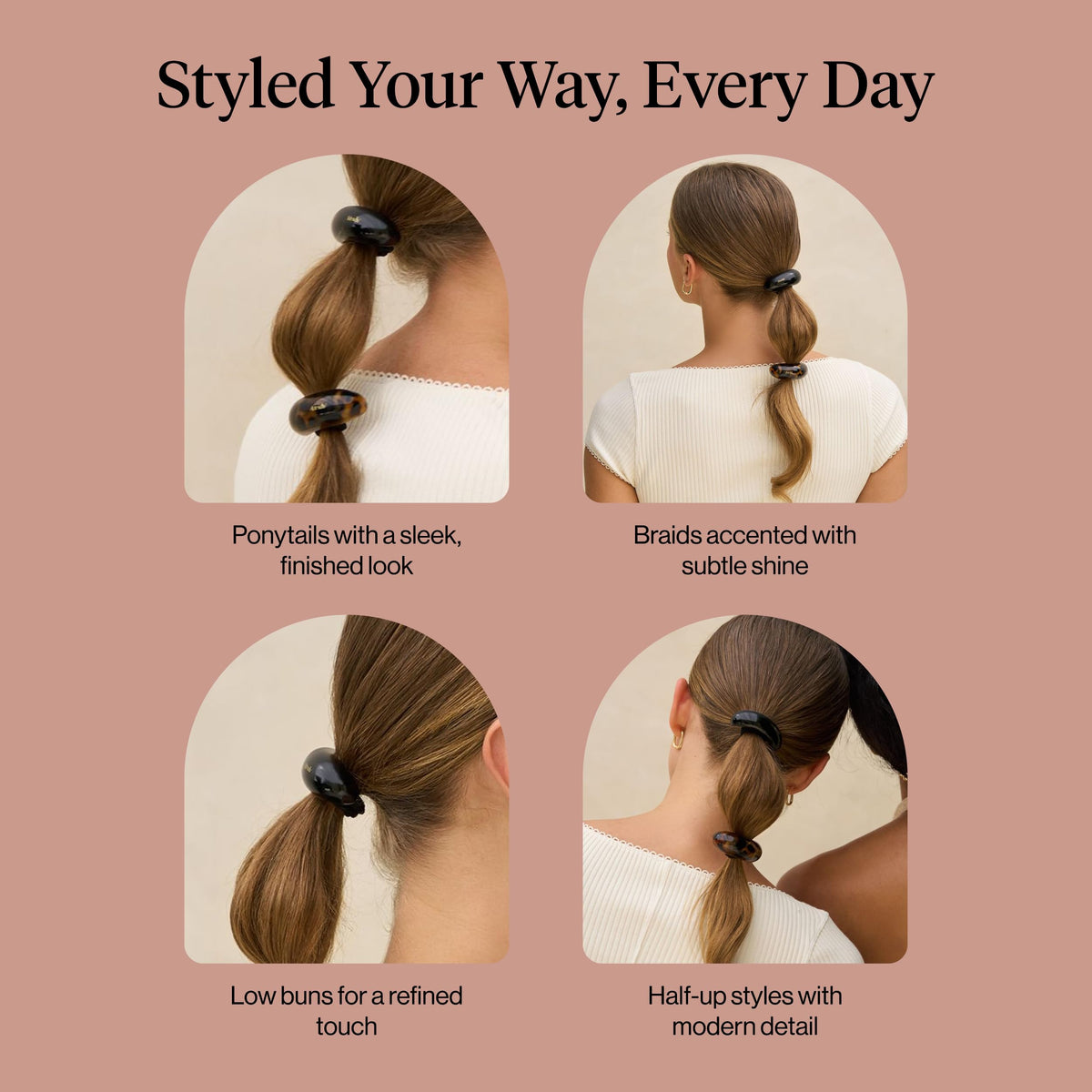 Kitsch Medium Hair Cuffs in a lifestyle setting, showing versatility