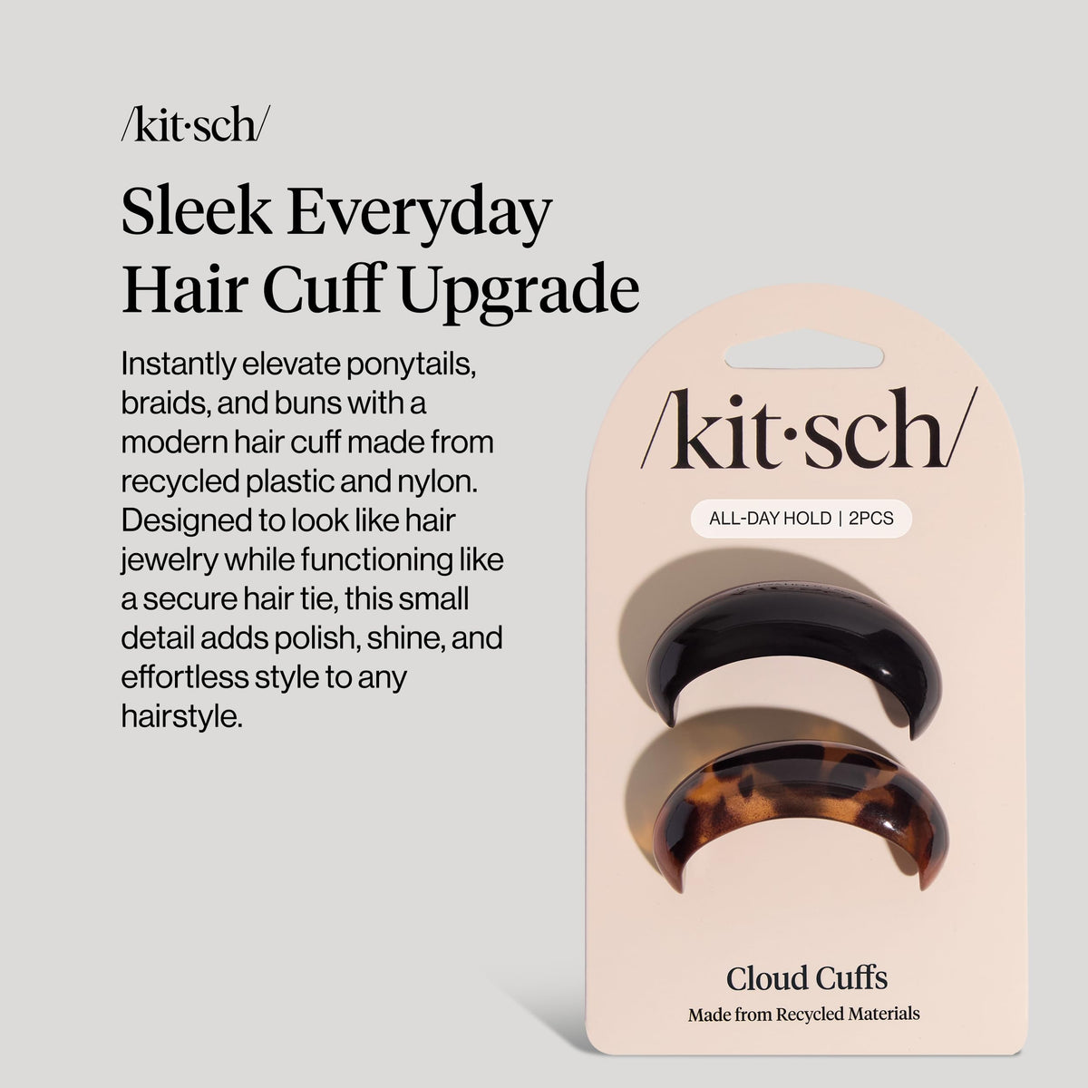 Kitsch Medium Hair Cuffs packaging showing two pieces