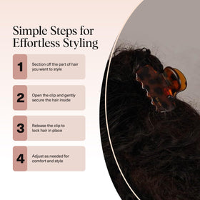 Kitsch Medium Puffy Claw Clip in black and tortoise side view