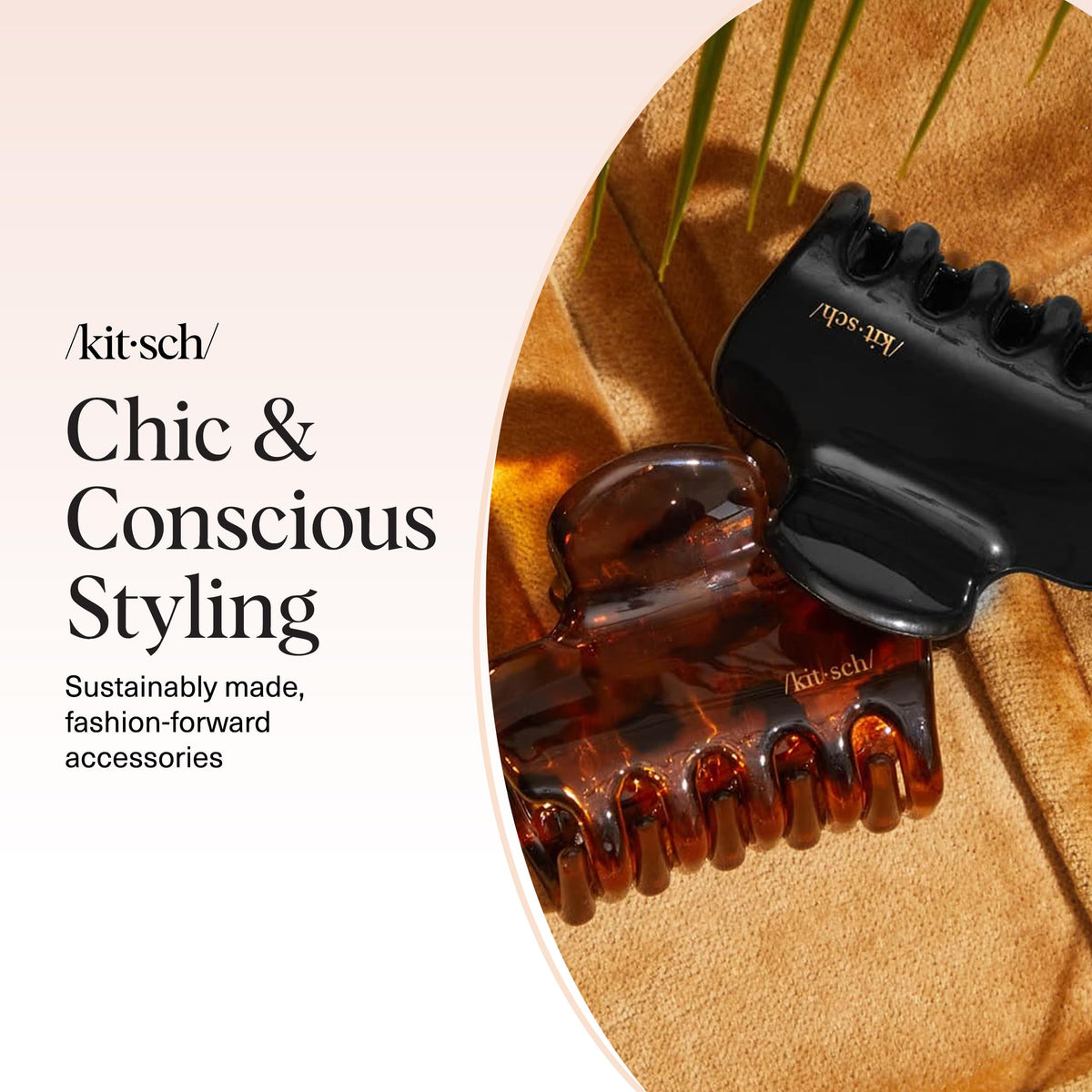 Kitsch Medium Puffy Claw Clip set on a stylish background