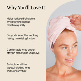 Kitsch Microfiber Hair Towel Wrap alongside hair care products