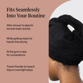 Kitsch Microfiber Hair Towel Wrap being secured in place