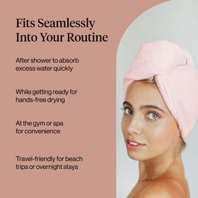 Kitsch Microfiber Hair Towel Wrap displayed on a towel rack