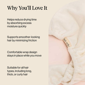 Kitsch Microfiber Hair Towel Wrap displayed with other hair care accessories