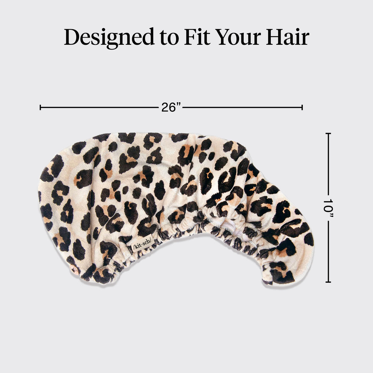 Kitsch Microfiber Hair Towel Wrap Leopard close-up of fabric