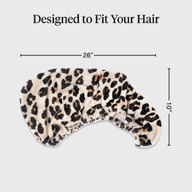 Kitsch Microfiber Hair Towel Wrap Leopard close-up of fabric