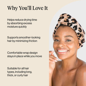 Kitsch Microfiber Hair Towel Wrap Leopard packaging