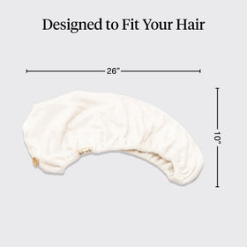 Kitsch Microfiber Hair Towel Wrap secured in place with elastic loop