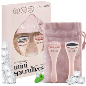 Kitsch Mini Ice Roller Set including stainless steel and silicone rollers