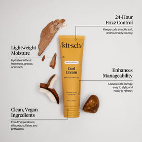 Kitsch Moisturizing Curl Cream on a bathroom shelf