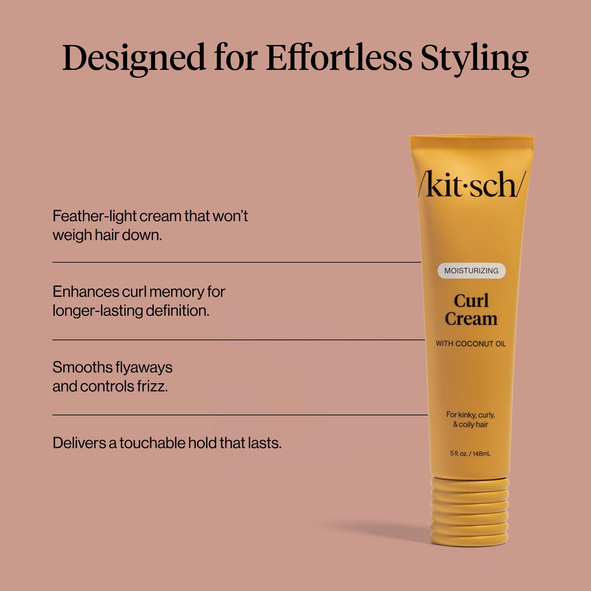 Kitsch Moisturizing Curl Cream with other hair care products