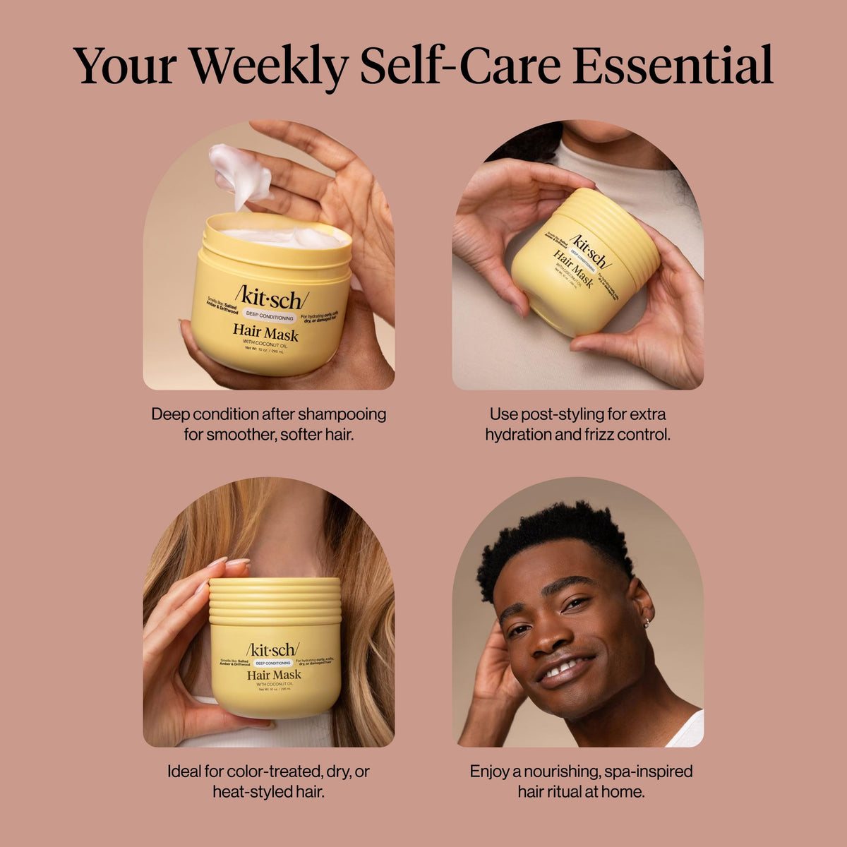 Kitsch Moisturizing Hair Mask application on hair
