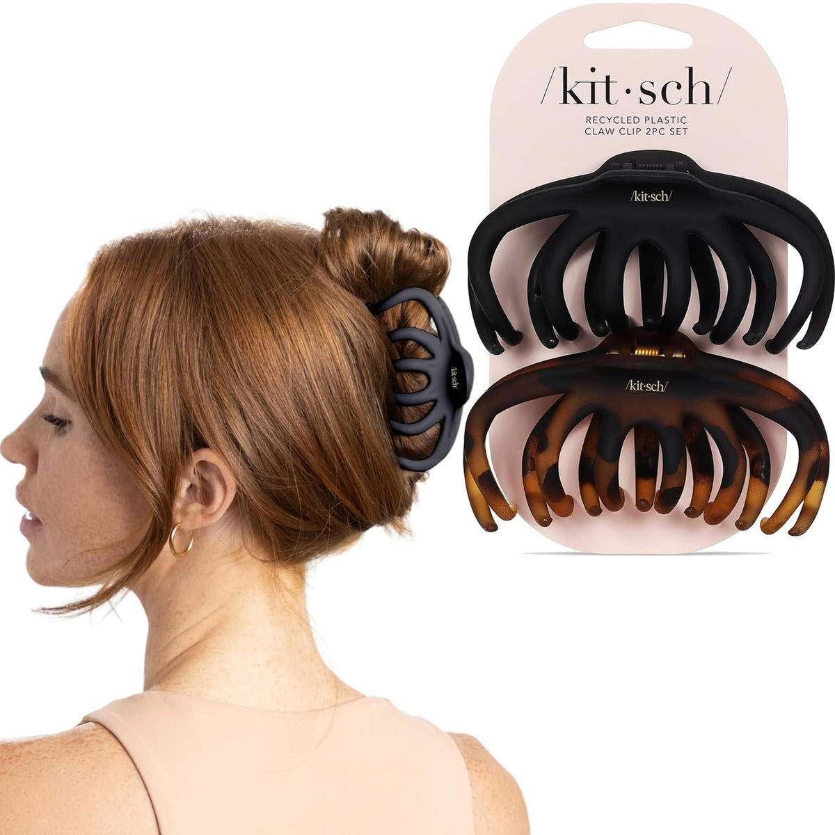 Kitsch Octopus Hair Clip in classic black front view