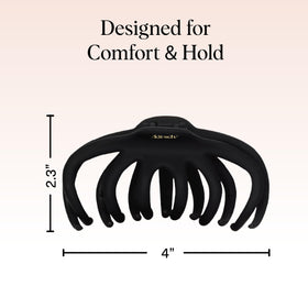 Kitsch Octopus Hair Clip in tortoise shell with ponytail
