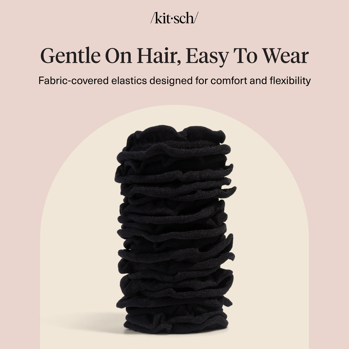 Kitsch Petal Hair Ties black close-up of fabric material