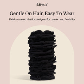 Kitsch Petal Hair Ties black close-up of fabric material
