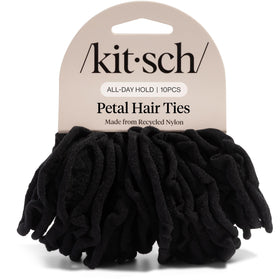 Kitsch Petal Hair Ties black front view with petal shape