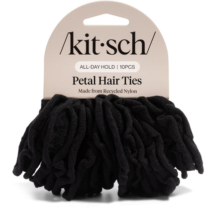 Kitsch Petal Hair Ties black front view with petal shape