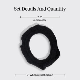 Kitsch Petal Hair Ties black in a half-up hairstyle