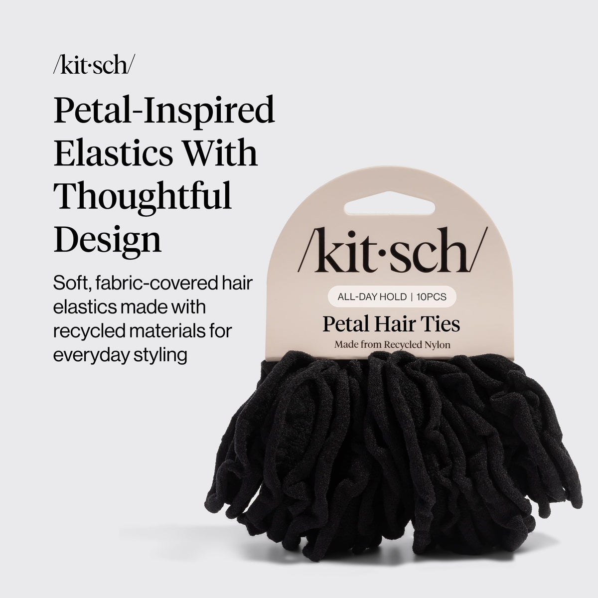 Kitsch Petal Hair Ties black on a wrist
