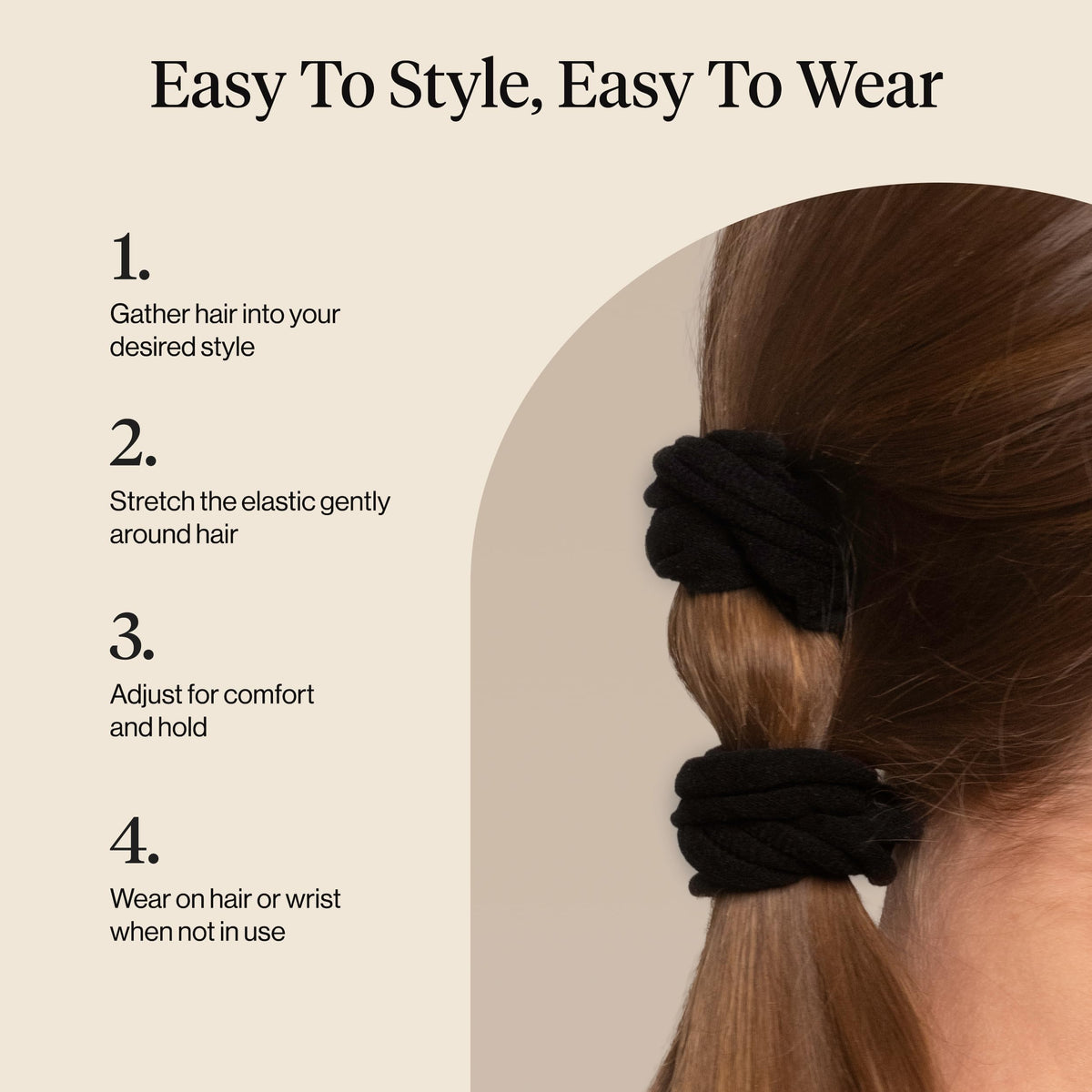 Kitsch Petal Hair Ties black packaging front