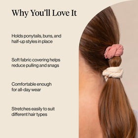 Kitsch Petal Hair Ties Blush in a hairstyle