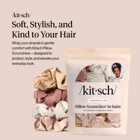 Kitsch Pillow Satin Scrunchies in use for a ponytail
