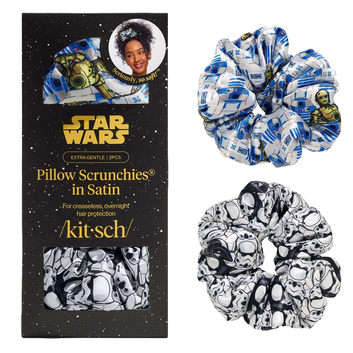 Kitsch R2-D2 satin scrunchie front view