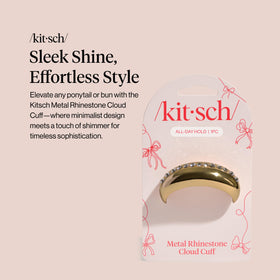 Kitsch Rhinestone Gold Hair Cuff side view showcasing its elegant design