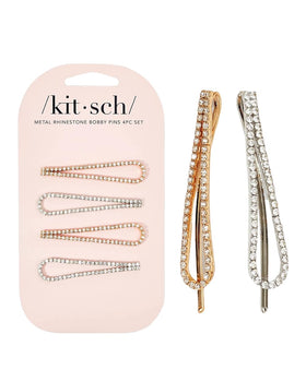 Kitsch rhinestone hair accessories on a model's hair
