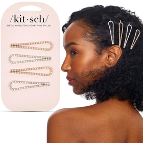 Kitsch Rhinestone Hair Accessories Set with gold and silver bobby pins