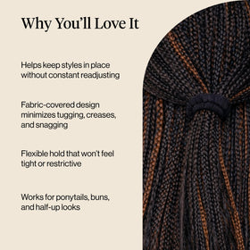 Kitsch Ribbed Hair Ties black in a hair bun