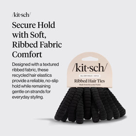 Kitsch Ribbed Hair Ties black on a wrist