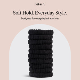 Kitsch Ribbed Hair Ties black with packaging details