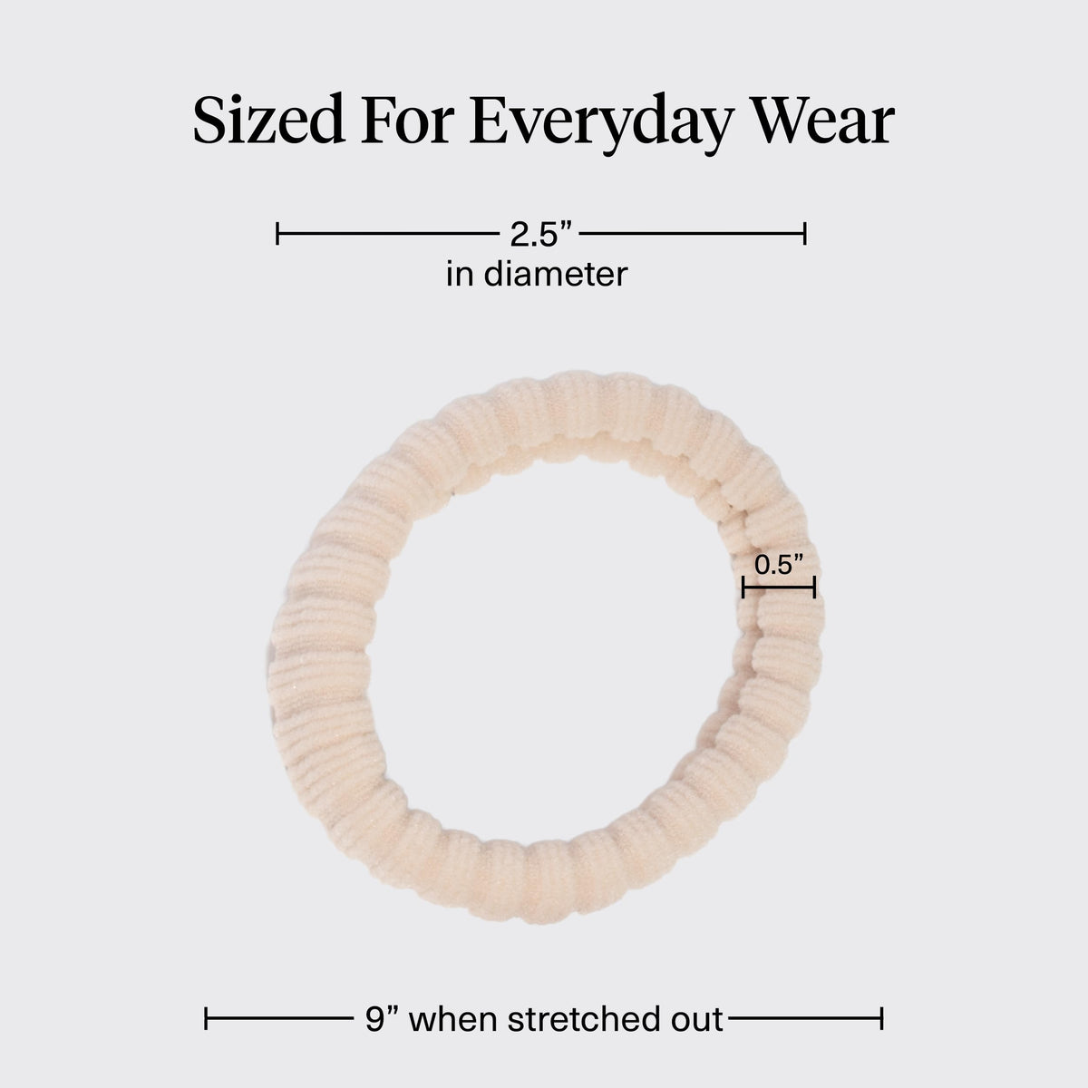 Kitsch Ribbed Hair Ties Blush displayed on a table