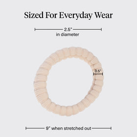 Kitsch Ribbed Hair Ties Blush displayed on a table