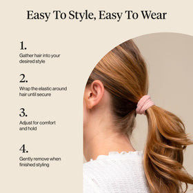 Kitsch Ribbed Hair Ties Blush in various hairstyles