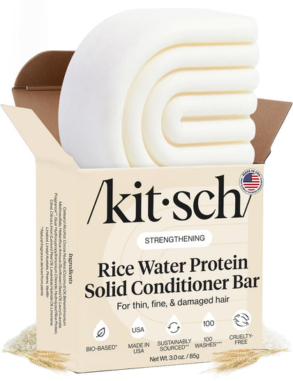 Kitsch Rice Water Conditioner Bar front view, 100g