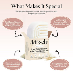 Kitsch Rice Water Conditioner Bar in a travel bag