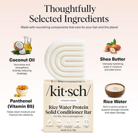 Kitsch Rice Water Conditioner Bar in use on wet hair