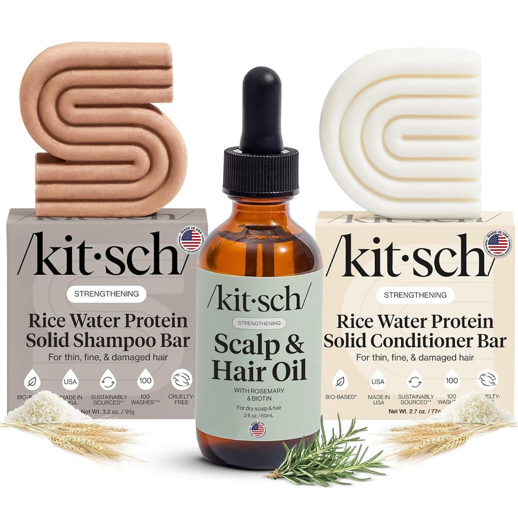 Kitsch Rice Water Shampoo and Conditioner Set front view
