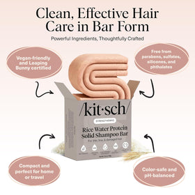 Kitsch Rice Water Shampoo Bar in use