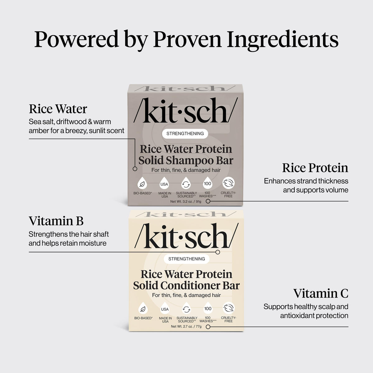 Kitsch Rice Water Shampoo bar texture