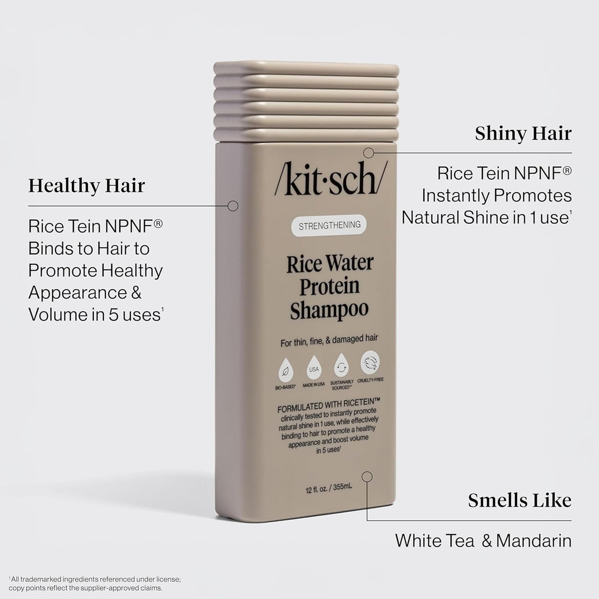 Kitsch Rice Water Shampoo bottle with Hydrolyzed Rice Protein