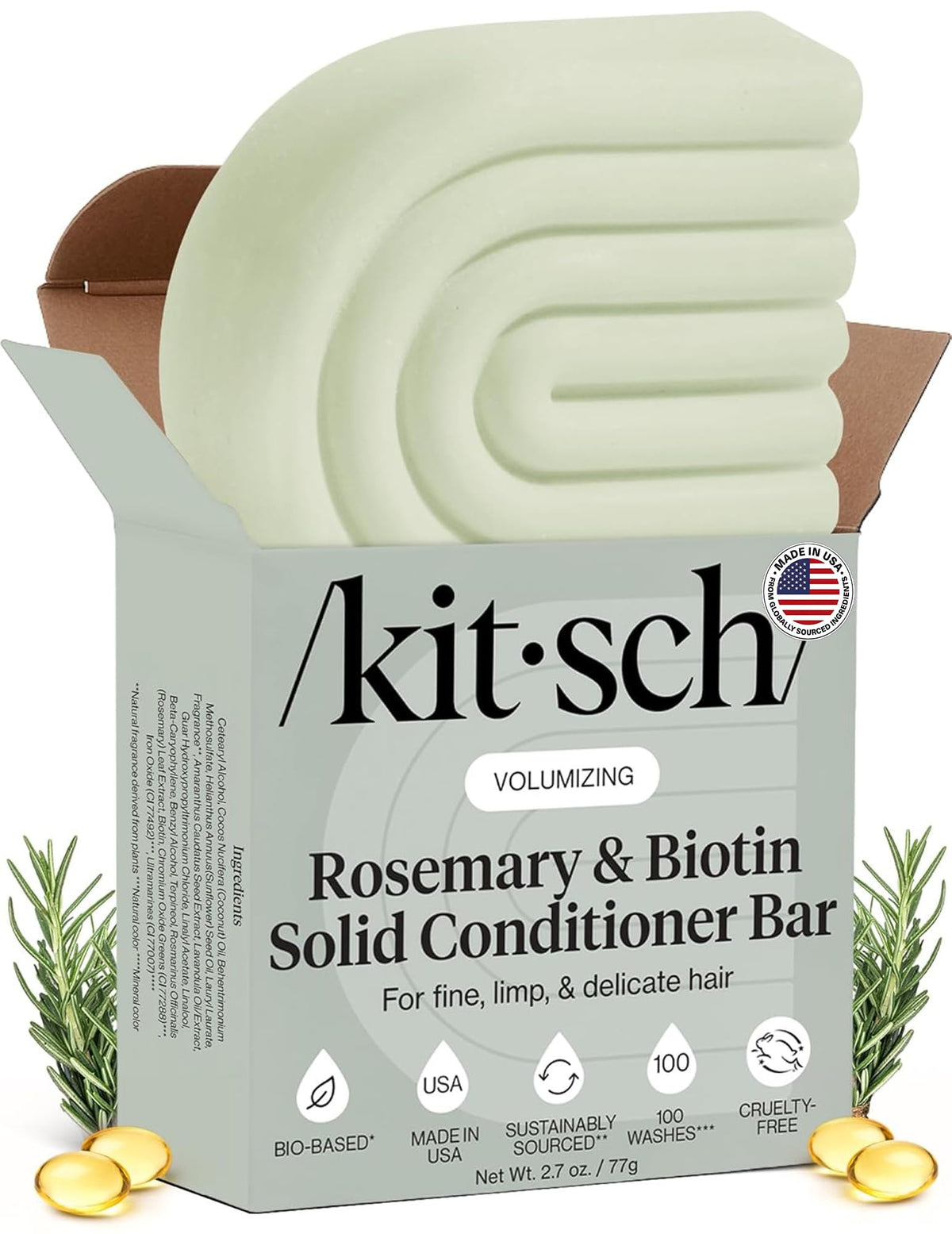 Kitsch Rosemary & Biotin Conditioner Bar front view